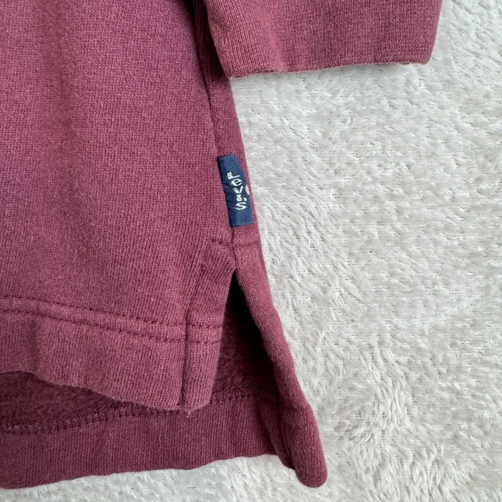Vintage Levis Sweatshirt Mens Large Red‎ Preowned Mock Neck Quarter Zip Pullover